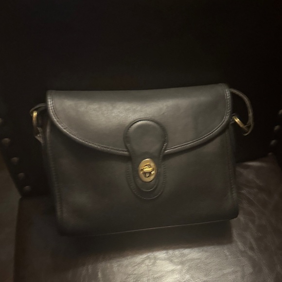 Coach Black Leather Shoulder Bag - Picture 1 of 5